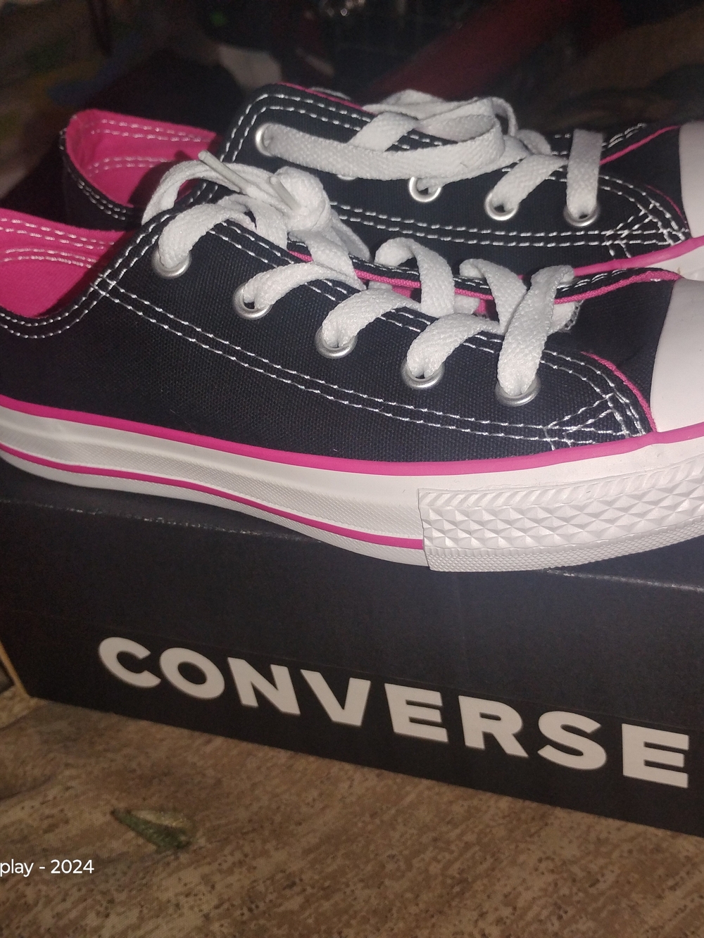 Converse Women’s Black & Pink Low Top Canvas Sneakers